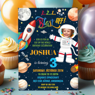 Invitation Espace extra-atmosphérique Rocket Planet Astronaut