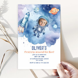 Invitation Espace Premier voyage autour du soleil Photo