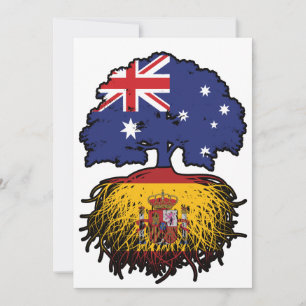 Invitation Espagne Australie Australie drapeau des racines de