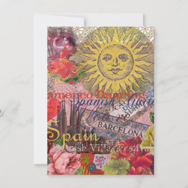 Invitation Espagne Sunshine Espagnol Travel Art (Devant)
