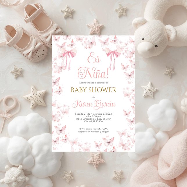 Invitation Espagnol Baby shower fille (Créateur téléchargé)