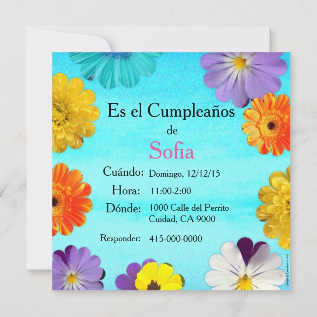 Invitation Espagnol : Invitación de cumpleaños/Birthday (Dos)