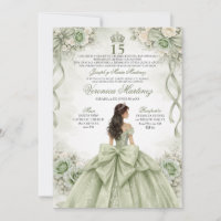 Espagnol Quinceañera Vert Sauge Princesse 15 Ans