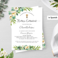 Espagnol Vert Or Blanc Floral Première Communion