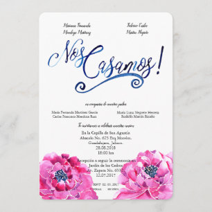 INVITATION ESPAGNOLE de l'aquarelle WEDDIN de no.