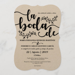 Invitation espagnole modifiable rustique
