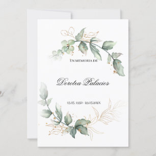 Invitation espagnole nécrologie verte