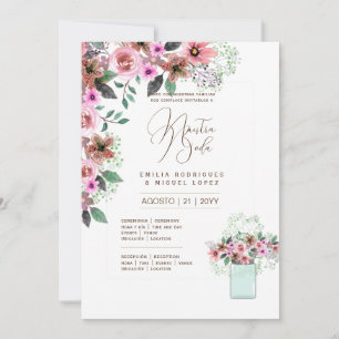 Invitation Espanol Invitación de Boda Summer Floral Mariage I