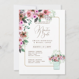 Invitation Espanol Invitación de Boda Summer Floral Mariage I