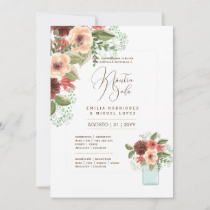 Invitation Espanol Invitación de Boda Summer Floral Mariage I