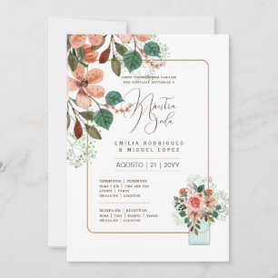 Invitation Espanol Invitación de Boda Summer Floral Mariage I