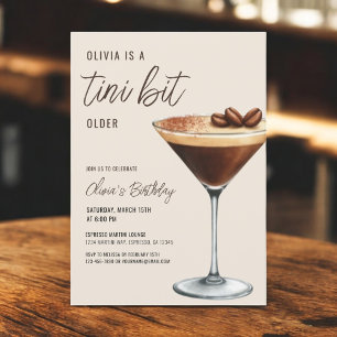 Invitation Espresso Martini A Tini Bit Anniversaire