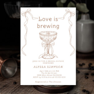 Invitation Espresso Martini Fête des mariées tirée à la main