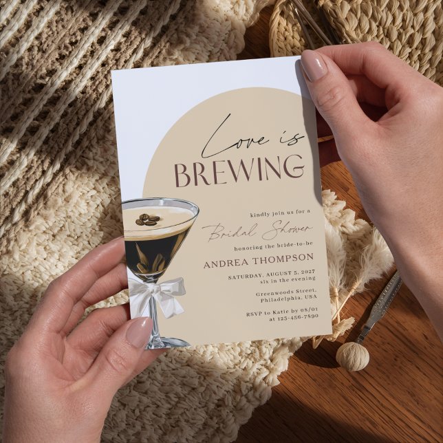 Invitation Espresso Martini Love is Brewing Bridal Shower (Créateur téléchargé)