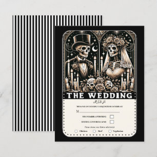 Invitation Esquisse MARIAGE Tarot Mariée & Groom RSVP