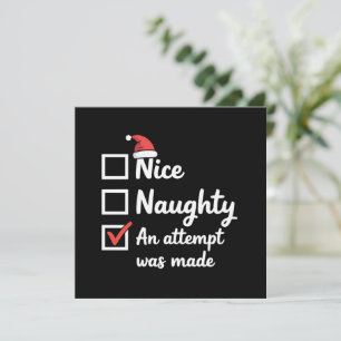 Invitation Essai de Noël gentil méchant a été fait Xmas