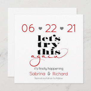 Invitation Essayez encore Red Black and Grey Enregistrer la d