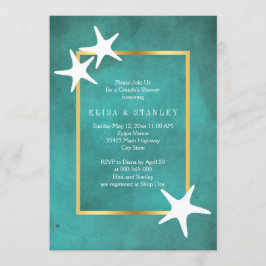 Invitation Estarfish blanche sur douche en couple mariage tur