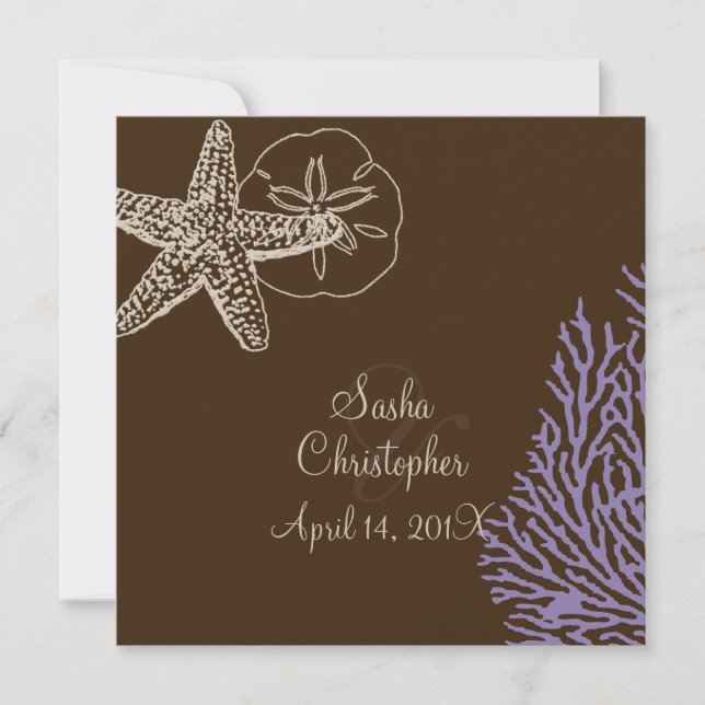 Invitation Estarfish/corail violet de PixDezines (Devant)