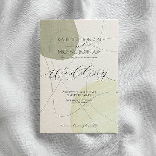 Invitation Esthétique abstraite verte MARIAGE