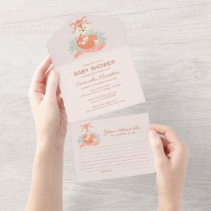 Invitation et carte de conseils pour la baby showe