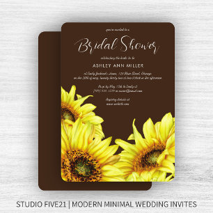 Invitation Etanchéité Tournesol Wedding shower Brown