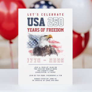 Invitation États-Unis 4 juillet Fête du 250e anniversaire de 