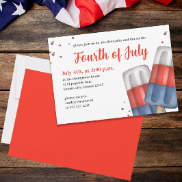 Invitation Été 4 Juillet Cute Custom