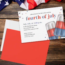 Invitation Été 4 Juillet Cute Custom
