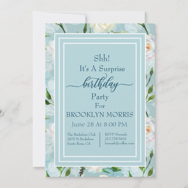 Invitation Été Blush Lacy Floroms Anniversaire (Devant)