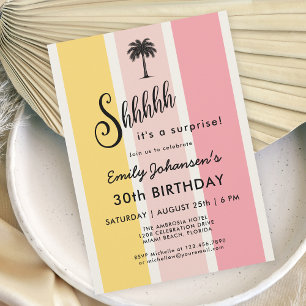 Invitation Été Cabana Stripes Côte 30e anniversaire