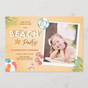 Invitation Été de BBQ d'anniversaire de plage d'invitation de