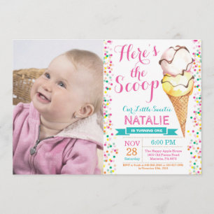 Invitation Été d'invitation d'anniversaire de crème glacée