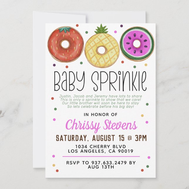 Invitation Été Donut Baby Sprinkw Shower (Devant)