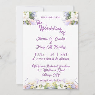 Invitation Été Lilac Fleur sauvage Mariage romantique