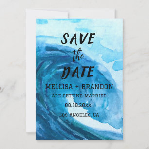 Invitation Eté Moderne L'Océan Vagues Elégante Plage Mariage