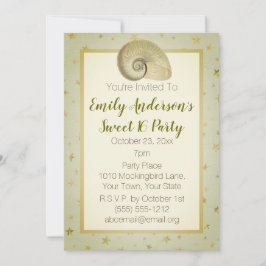 Invitation Eté Plage Coquillage Rustique Bois doux 16