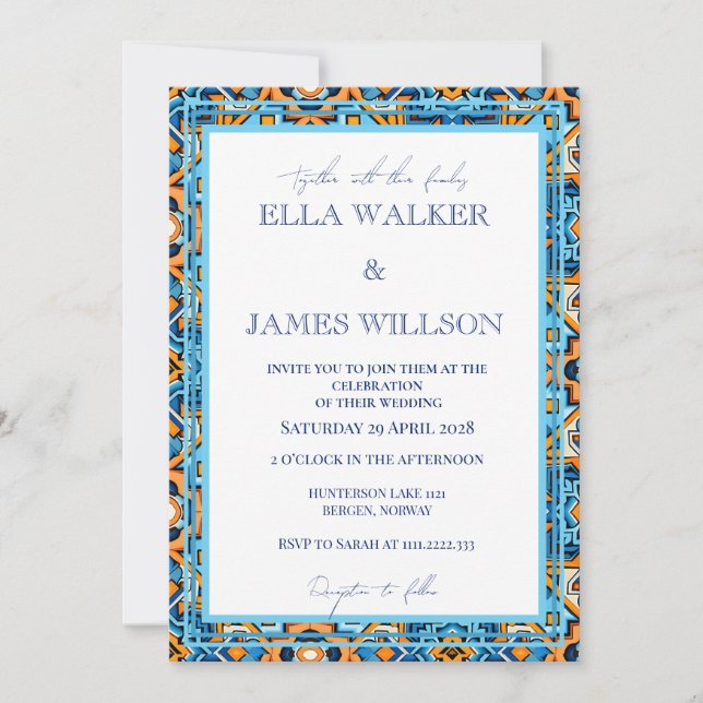 Invitation Été Psychédélique Chic (Devant)