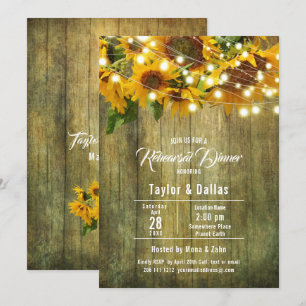 Invitation Été tournesol   Rustic Americana