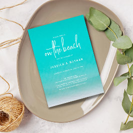 Invitation Été Turquoise Minimaliste Sur La Plage Mariage