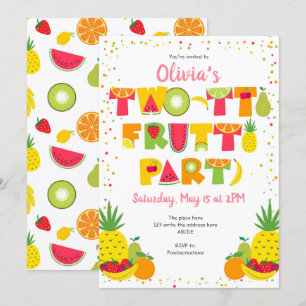 Invitation Été, Twotti Frutti, Tropical, 2e anniversaire