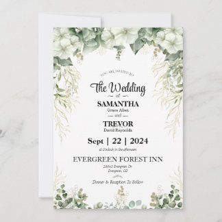 Invitation Éternité Élégante Jour de Mariage