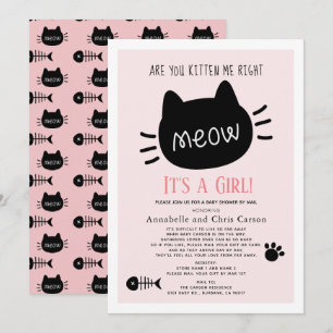 Invitation Êtes-vous Kitten Me rose fille Baby shower par la 