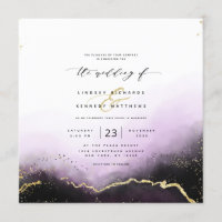 Ethereal Ombre Purple Gold Luxury Carré Mariage
