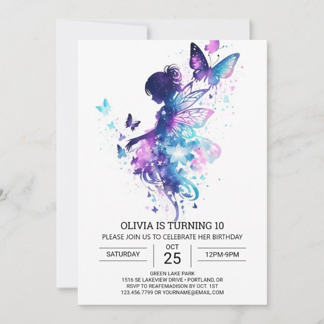 Invitation Ethereal Princess Fairy Birthday Bliss (Devant)