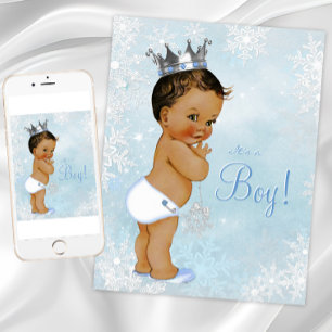 Invitation Ethnic Boy Prince Winter Wonderland Baby shower