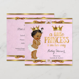 Invitation Ethnic Little Princess Baby shower Rose Gold