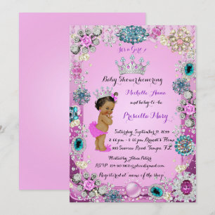 Invitation Ethnic Princess Baby shower Invitation, Princess.