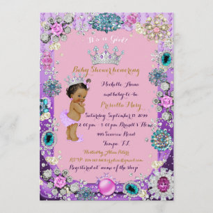 Invitation Ethnic Princess Baby shower Invitation, Princesse.