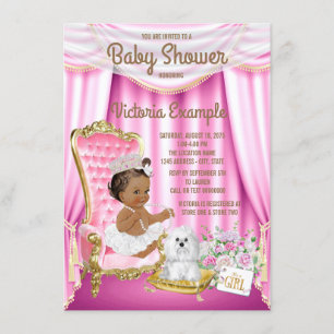Invitation Ethnic Princess Baby shower Pink